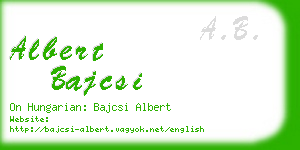 albert bajcsi business card